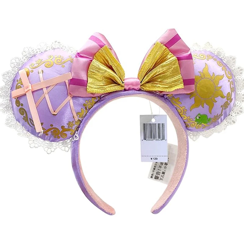 Disney Minnie Mickey Ears Headband Holiday Party Sequins Headdress Bows EARS COSTUME Headband Cosplay Plush Adult/Kids Gift image 3