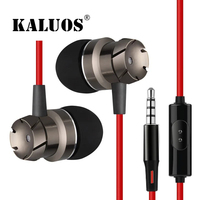 KALUOS Noise Cancelling In Ear Earphones With Microphone Stereo Earbuds for iPhone 5S 6 6S SE Samsung Huawei Honor Xiaomi Redmi