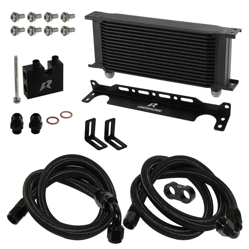 

AN10 10-22 Row Oil Cooler w/Bracket Hose Kit For BMW 3 Series N54 Engine Turbo135i E82 335i E90 E92 E93 3.0L 2006-2011 Black