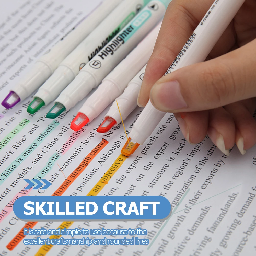 

Double Ended Highlighters 6 Pens School Supplies Students Art Marker Fluorescent Notebook Underlining Tool Multi Color