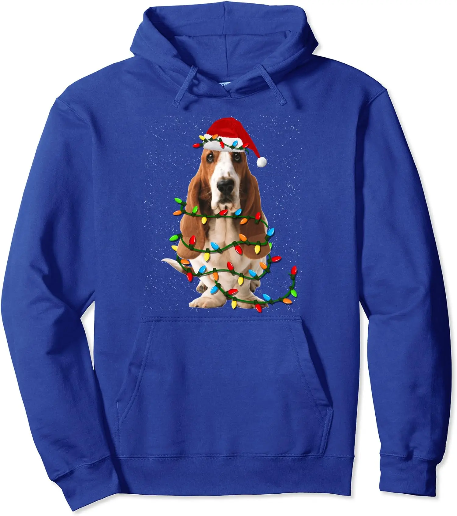 Sudadera con capucha Unisex para amantes de los perros Polarshe Basset Hound Christmas Funny