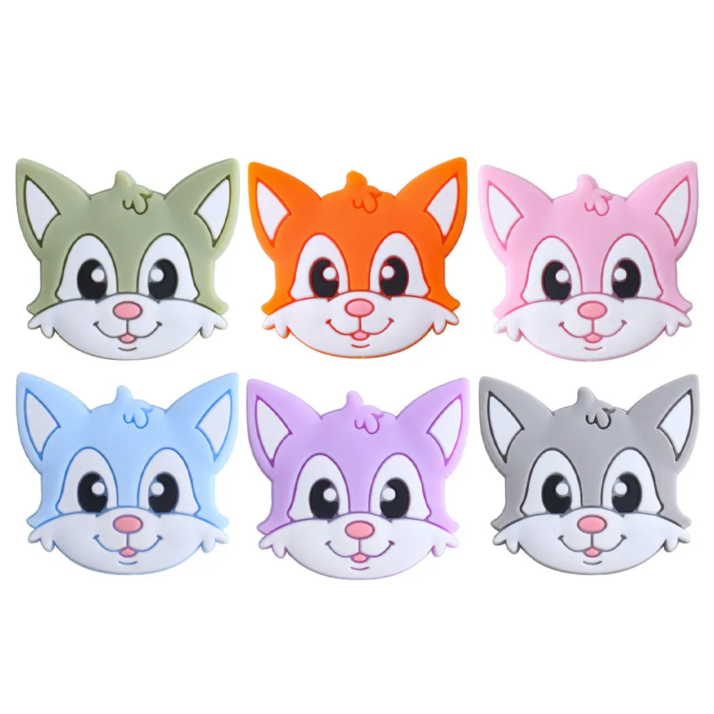 

6 Pcs Baby Silicone Teether Beads Pacifier Chain Accessories Bright Colors High Quality Safe Long Use DIY Jewelry Infant Teether