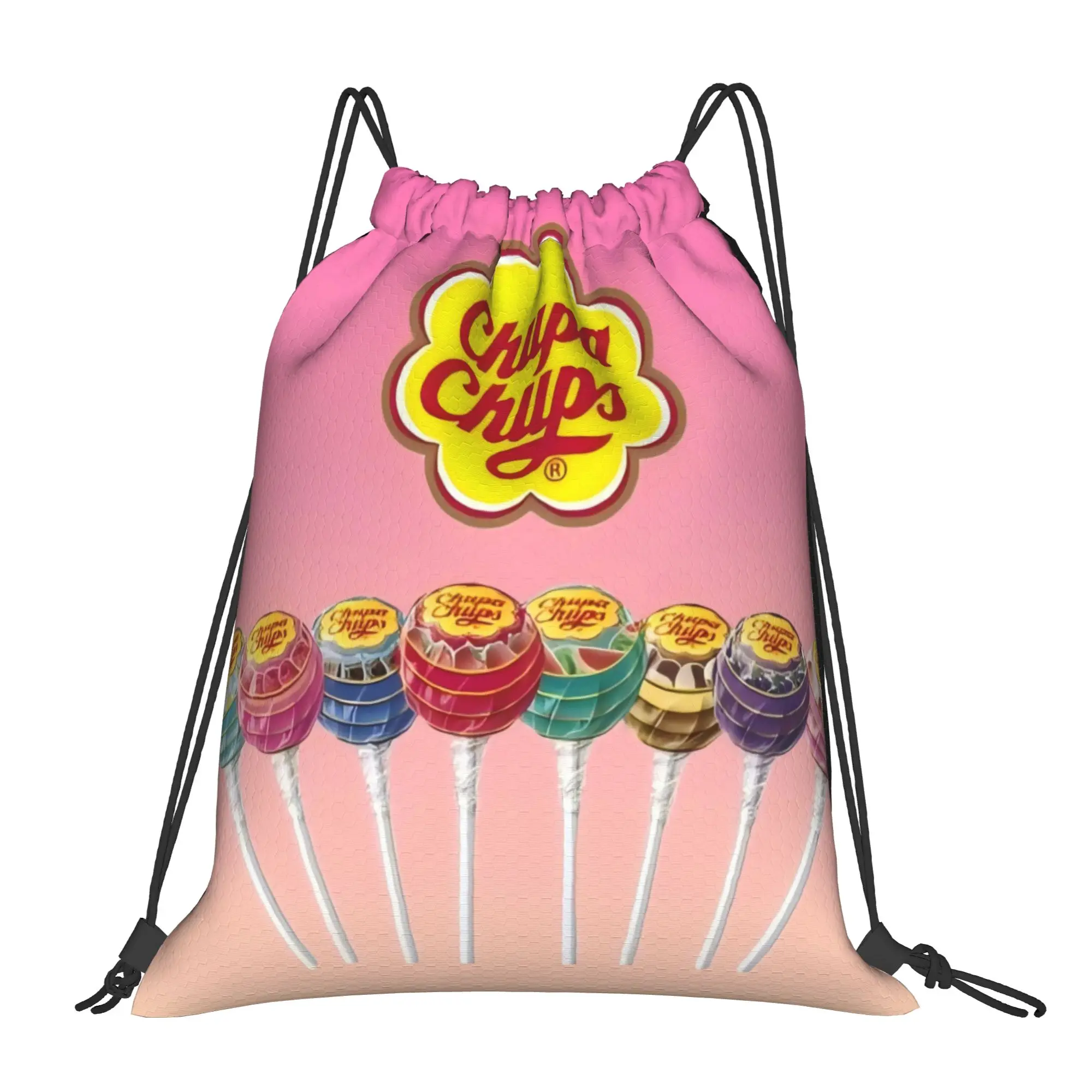 

FUN 19 Сумки-мешки Chupa Chups на шнурке, дорожные, унисекс, для хранения и организации, с карманами, на веревочке