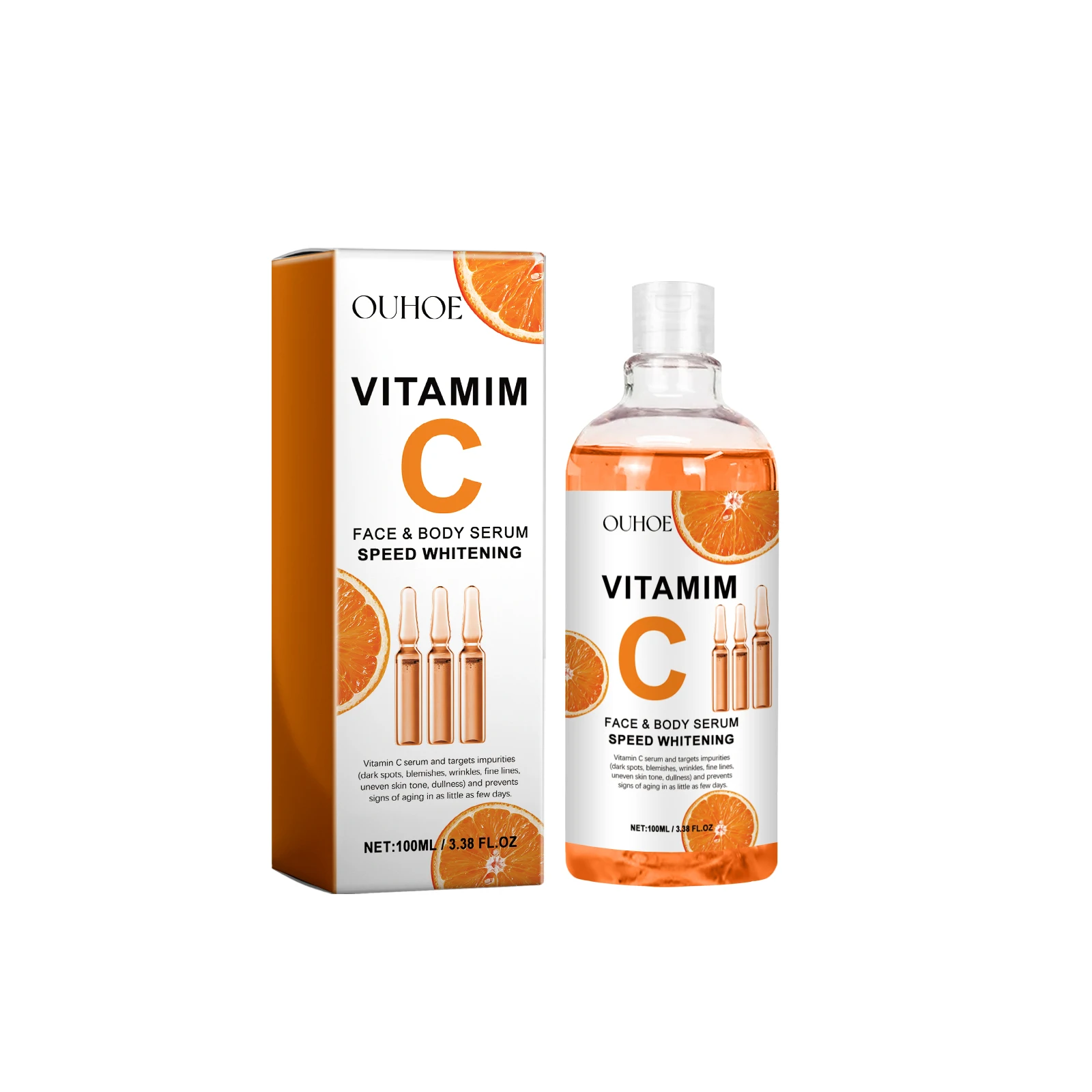 

OUHOE Vitamim C Face Body Serum Repair Nourish Skin Filling Water Carry Bright Tight AntiWrinkle Fine Lines