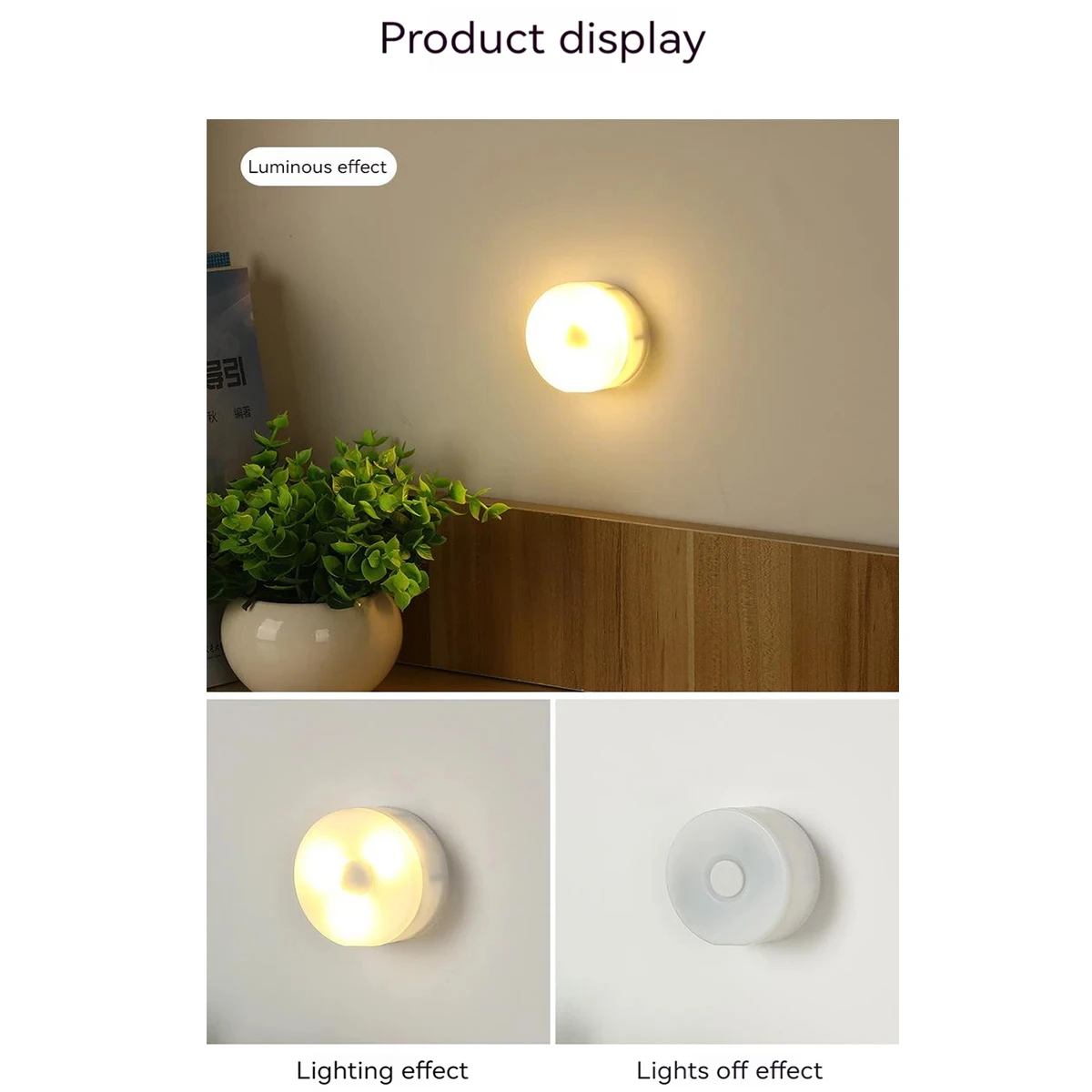 Small Mini Portable Bedside Lamp LED 3Modes Eye Protection with Switch Battery Powered Magnetic Bedroom Kitchen Cabinet Lighting