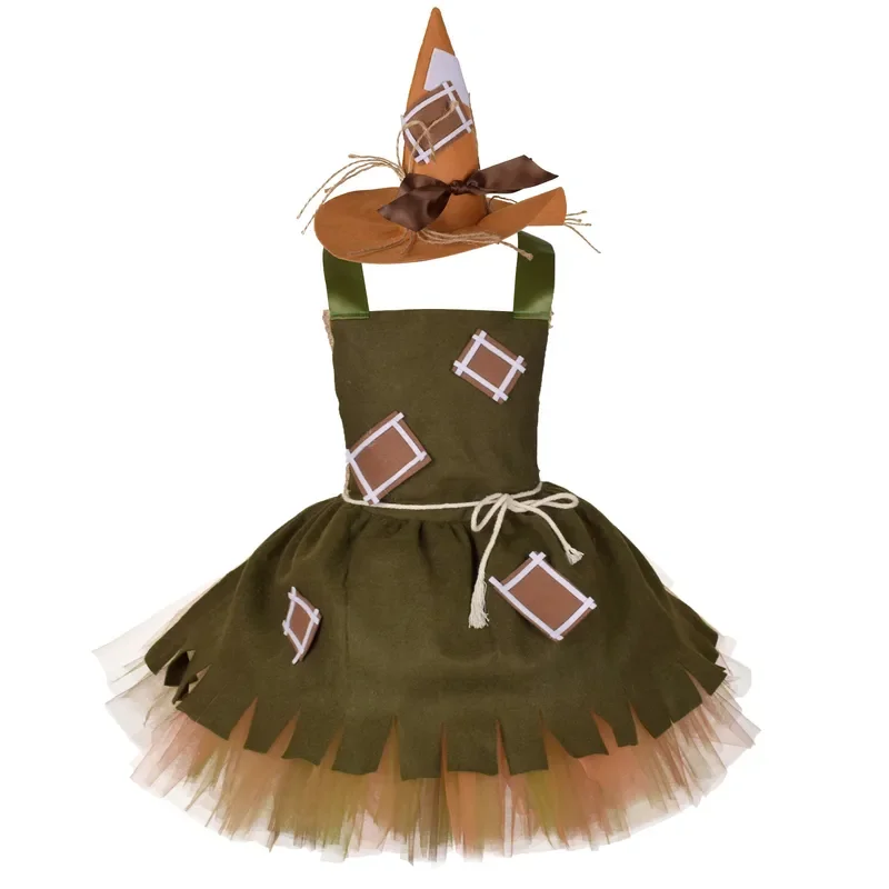 MN1 2023 New Women's Set Clown Witch Costume Wizard of Oz Scarecrow Drama Stage Costume Girls Dress Cosplay Halloween Gift C8/yG