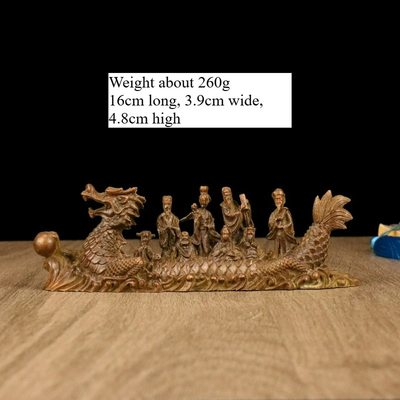 

Antique Bronze Dragon Boat Eight Immortals Crossing The Sea Ornaments Creative Home Office Desktop Ornaments Sculptures Crafts