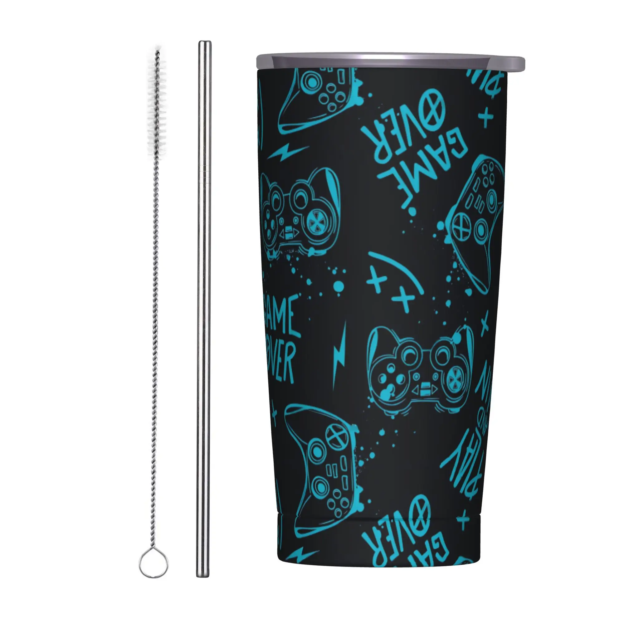 Video Game Gaming Controller Tumbler Vacuum Insulated  Coffee Cups Stainless Steel Double Wall Mugs Hot Cold Drink, 20oz