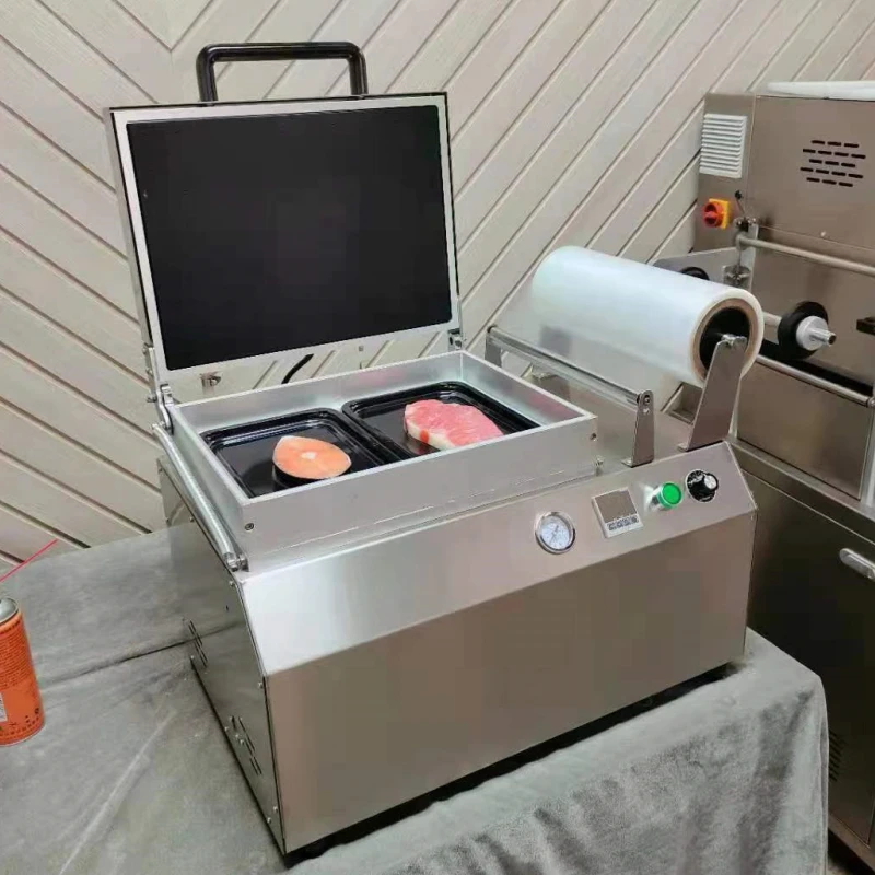 Próżniowy pakowarka ciała komercyjny stek na zimno świeża ryba i krewetki maszyna do pakowania blistrów konserwujący żywność