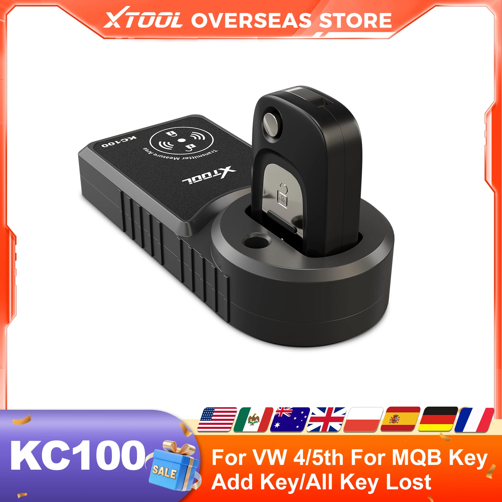 

XTOOL KC100 брелок-программатор для VW 4 и 5th для BMW CAS1-CAS3 для Skoda IMMO MQB Tool работает с X100PAD3 X100MAX D8S D9S