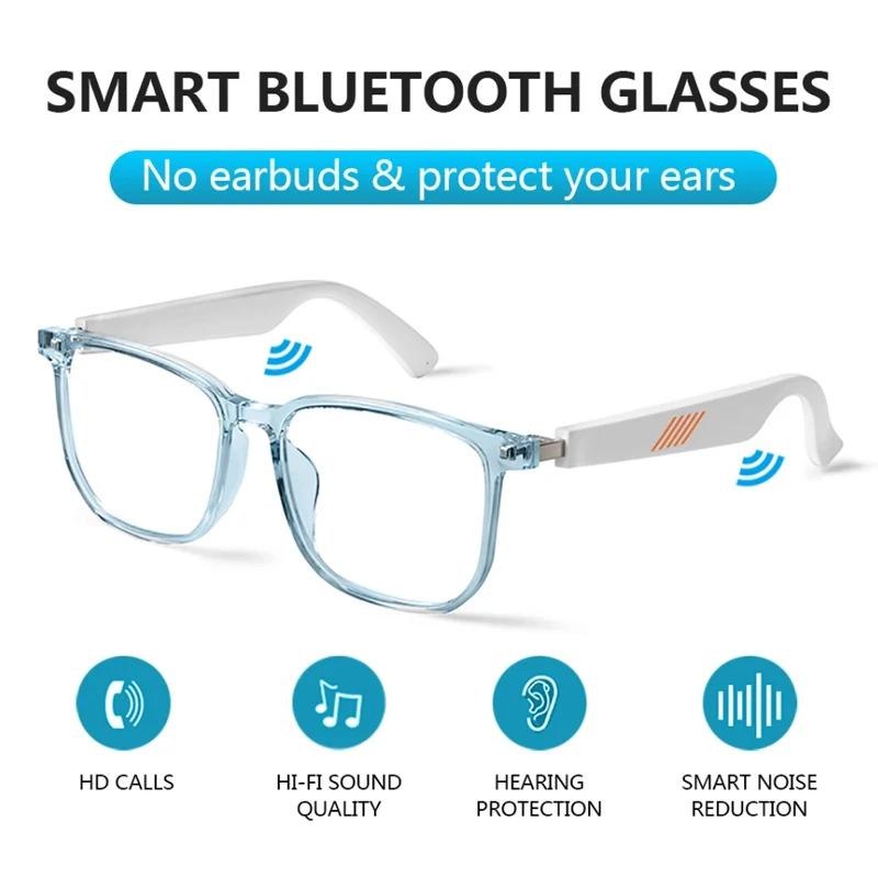 

New H2 Smart Bluetooth Glasses Man Women Glasses Sport Otdoor Music Hands-Free Calling Anti-Blue Eyeglasses IP67 for Xiao Iphone