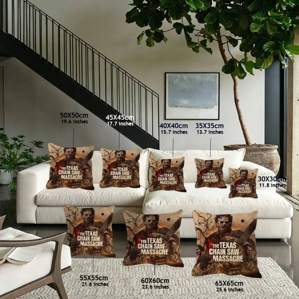 S-Saw M-Massacre art cushion cover soft Pillow Case for Sofa Living Room Home office Decor Protective Covers
