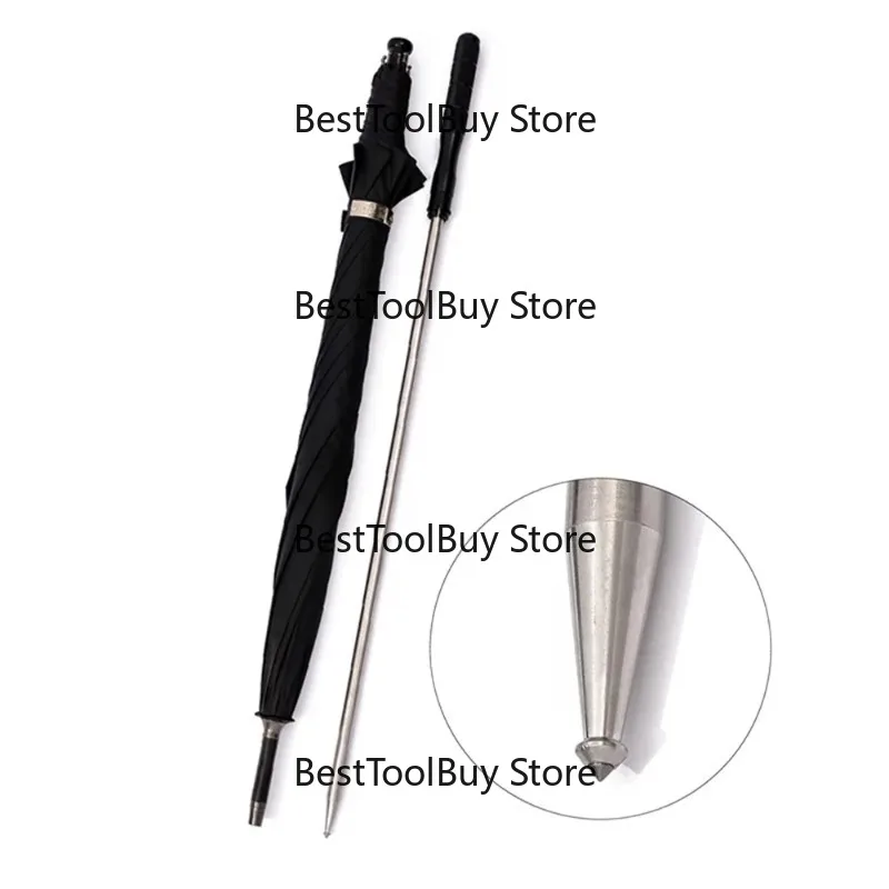2-in-1 Self Defense Cane Stick Umbrella, Sturdy Windproof UV Protection Umbrella for Hiking & Outdoor Use