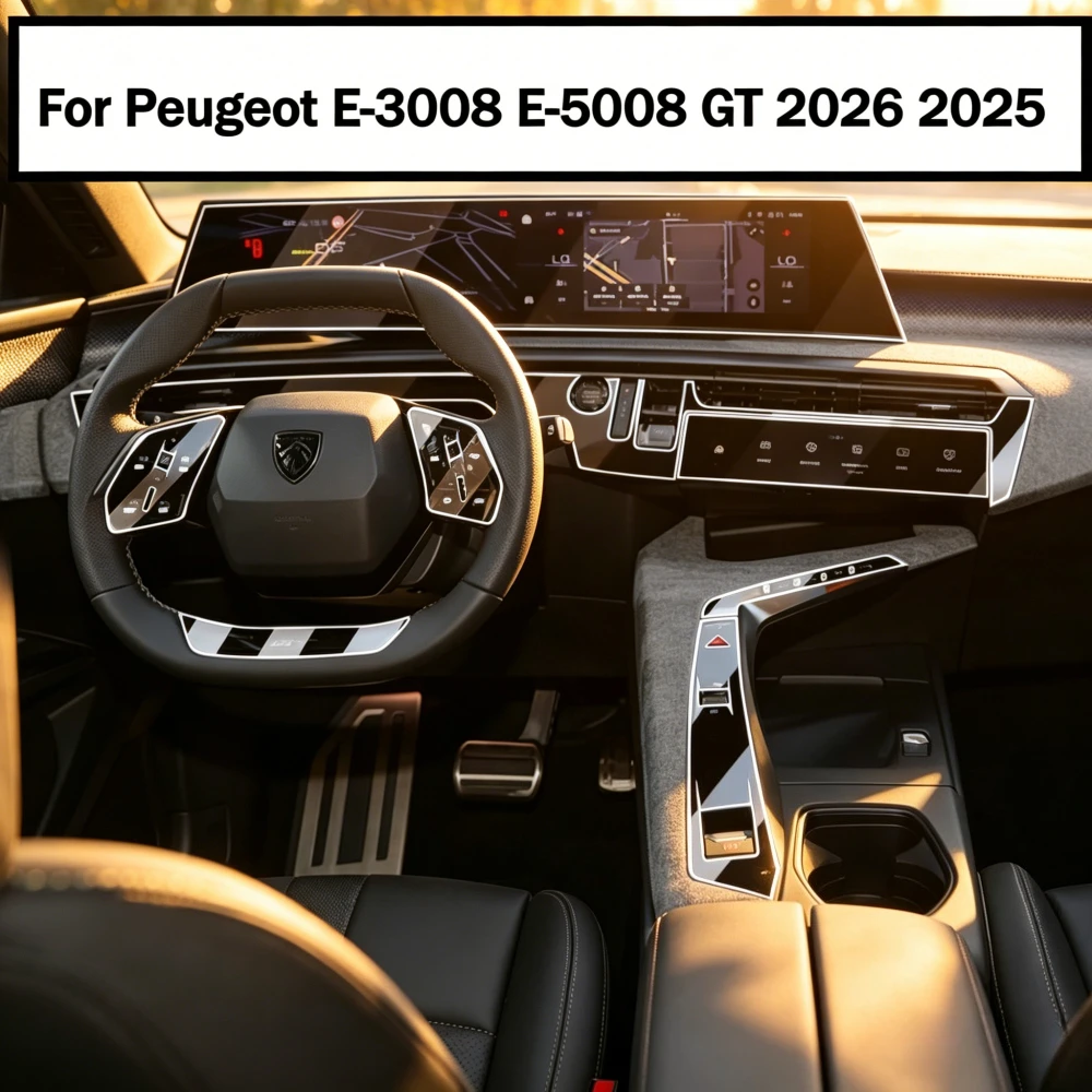 Film de protection PPF transparent en TPU pour Peugeot E-3008 E-5008 2026 2025, accessoires de voiture pour panneau de navigation GPS et console centrale