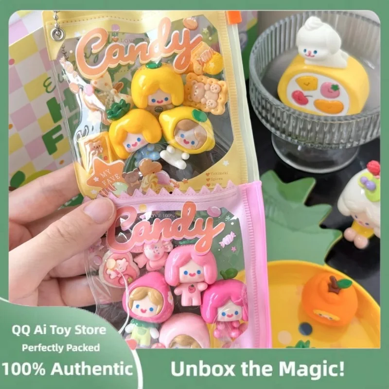 Original Rico Happy Friends Blind Box Figurine Trendy Toy Room Decoration Cell Original Kawaii Design Fruit Basket Collectible