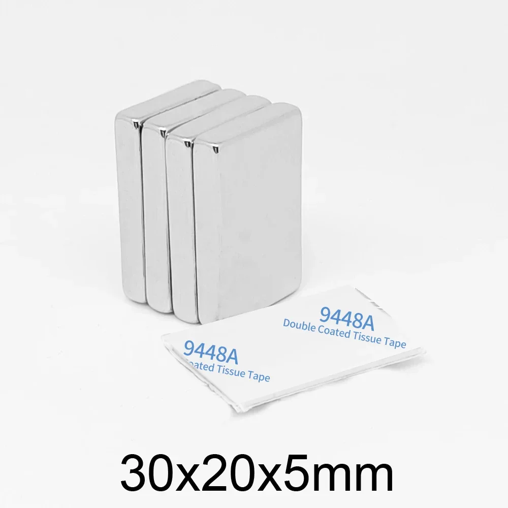 30x20x5mm Block Strong Powerful Magnets With 3M Self - Adhesive 30*20*5 Rare Earth Neodymium Magnet 30x20x5