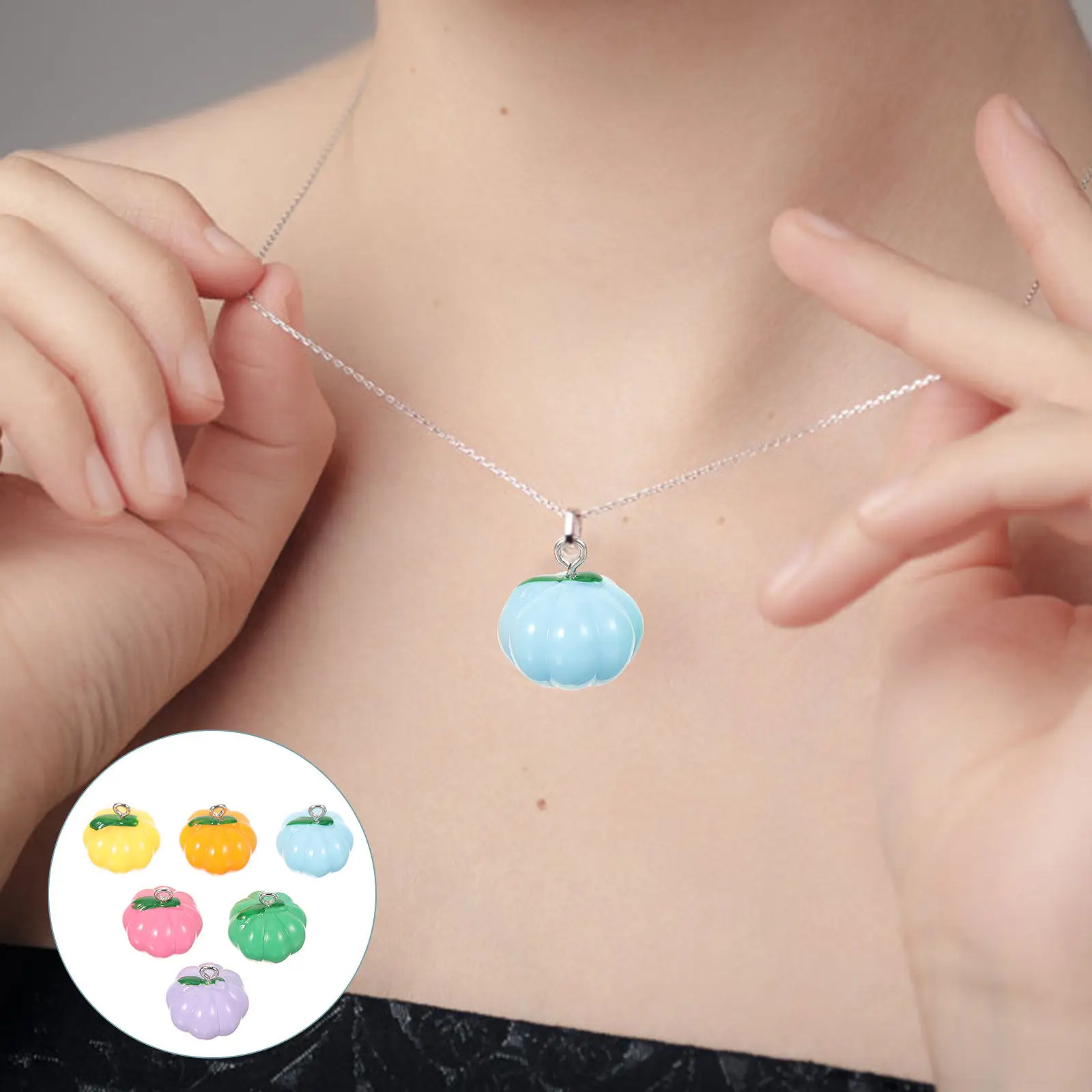 20Pcs Pumpkin Charms Halloween DIY Jewelry Making Supplies Necklace Bracelet Pumpkin Shaped Pendants Craft Accessories