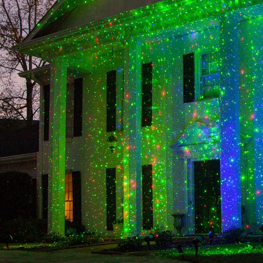 Projecteur Laser étoile ciel complet en mouvement, éclairage d'extérieur de paysage de jardin, rouge et vert, lumière de scène LED pour fête de noël