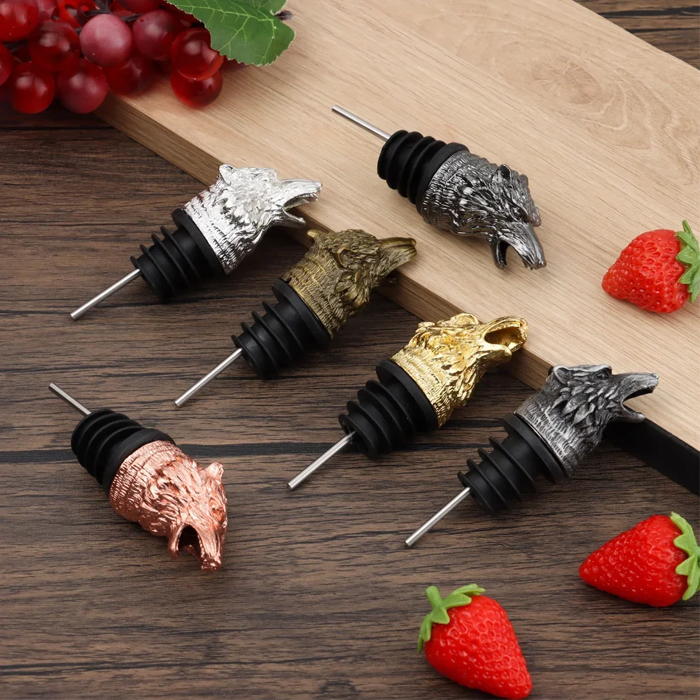 Gadgets Kitchen Supplies Bar Accessories Wolf Head Wine Mouth Wine Pourer Bartender Tool Bottle Stoppers