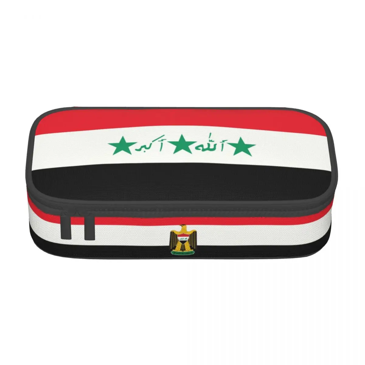 Custom Kawaii Emblem Of Iraq Pencil Case for Boys Gilrs Iraqi Flag Eagle Large Storage Pen Bag Box School Supplies