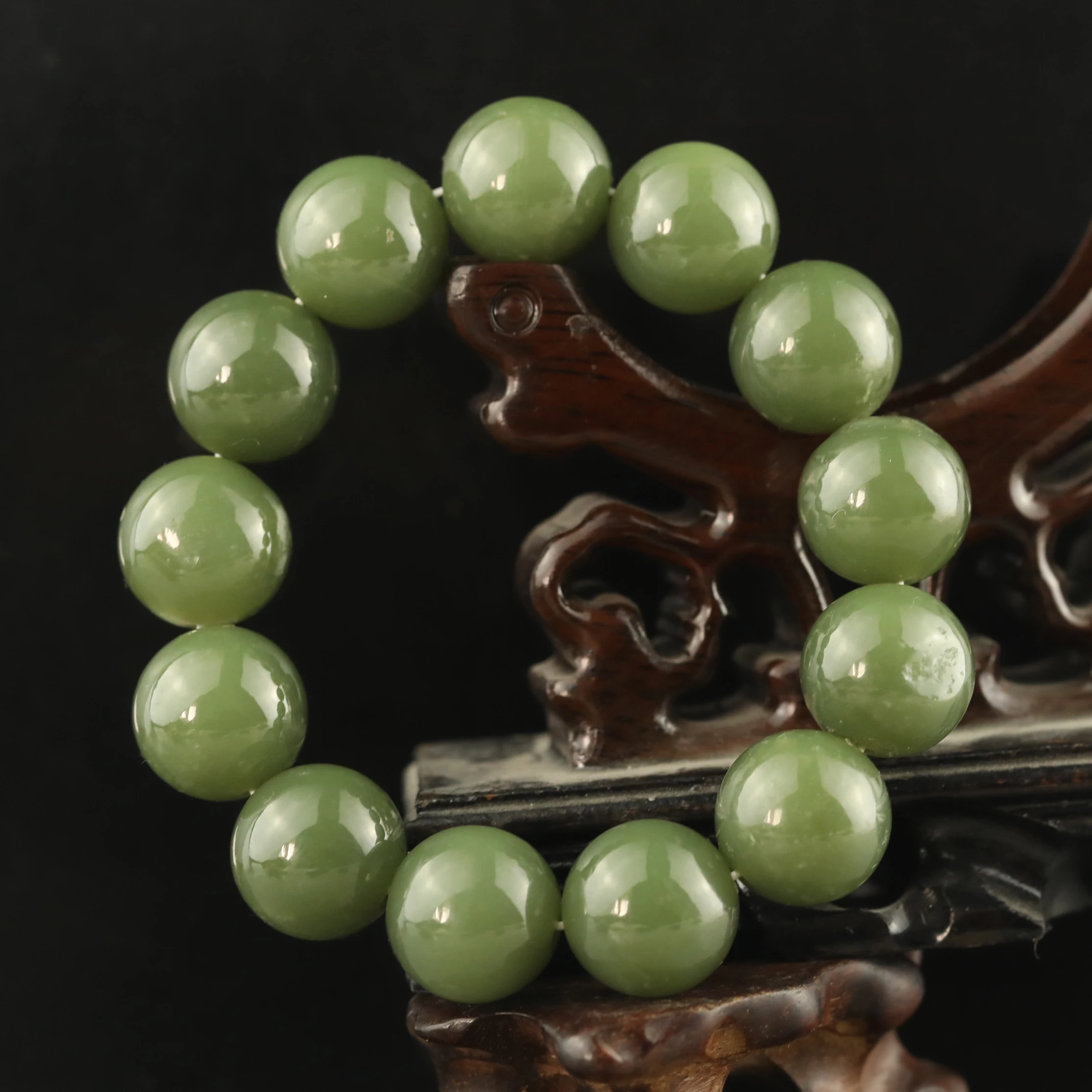 China Natural hetian Jade beads bangle bracelet d12 #56 t #5