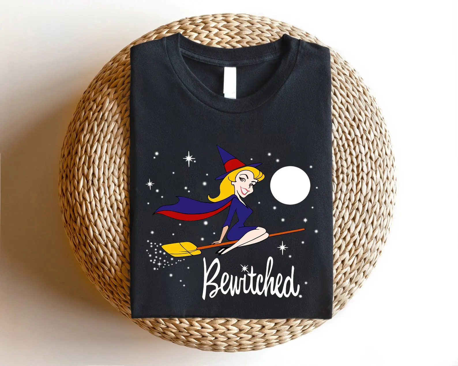 Bewitched T shirt Cartoon Witch Logo Classic Retro TV Show vintage style