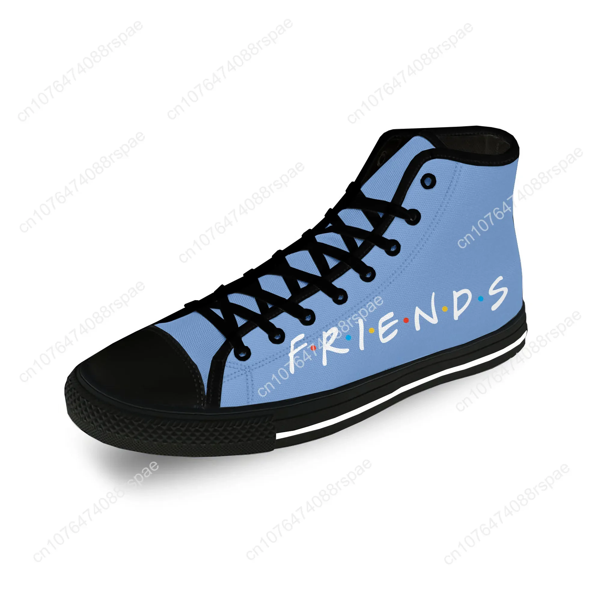 Friends TV Show Anime Cartoon Casual Gril 3D Print High Top Canvas Chaussures pour hommes et femmes, Baskets respirantes légères, Mode