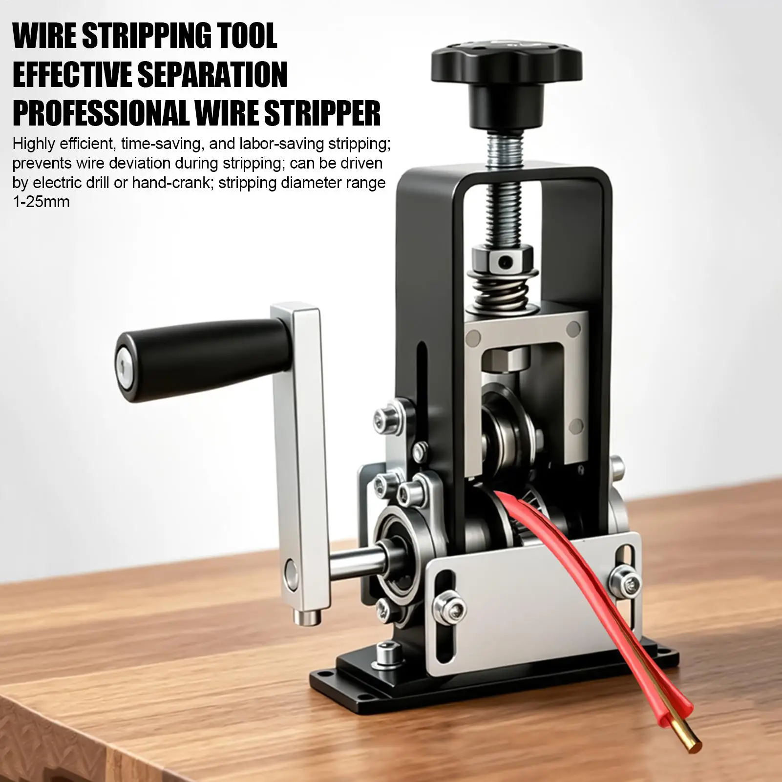 Wire Stripping Machine Drill-Powered Hand Crank Multi-function Portable Wire Stripper Tool Cable Cutter For Industrial Home