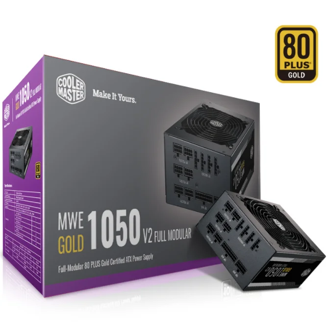 New Cooler Master MWE1050 GOLD V2 computer PC power supply dual cpu interface gold full module power supply