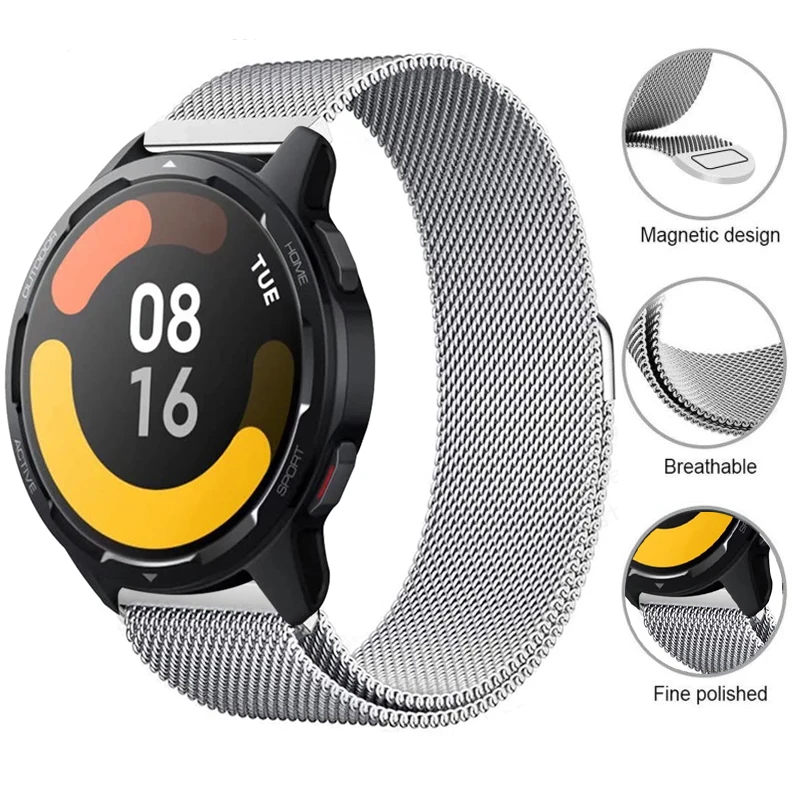 Magnetic Loop Watchband For Xiaomi Mi Watch S1 Active/Color 2 Strap Replacement Metal Wristband Watch S1 Active Bracelet 22mm