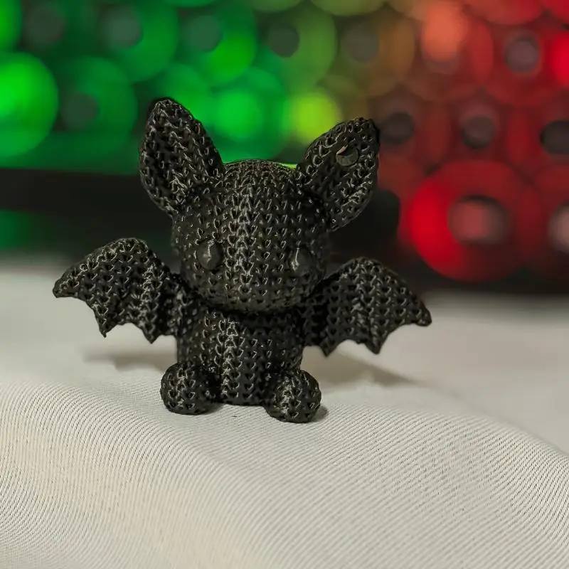 Handmade Crochet Black Bat Stuffed Toy Soft Cute For Halloween Decor Gothic Gift Kids Room Decor