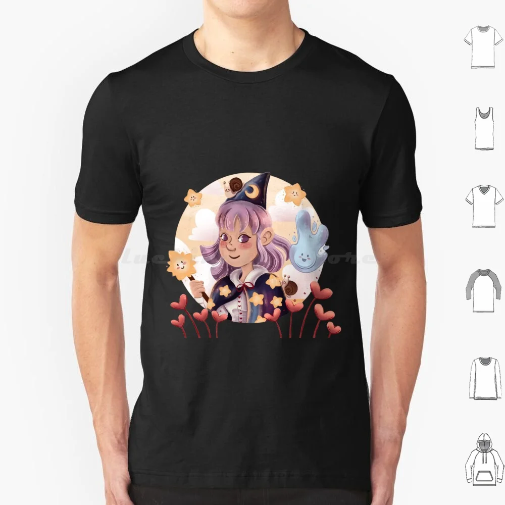 Little Magician Girl T Shirt Big Size 100% Cotton Girl Cute Star Magician Heart