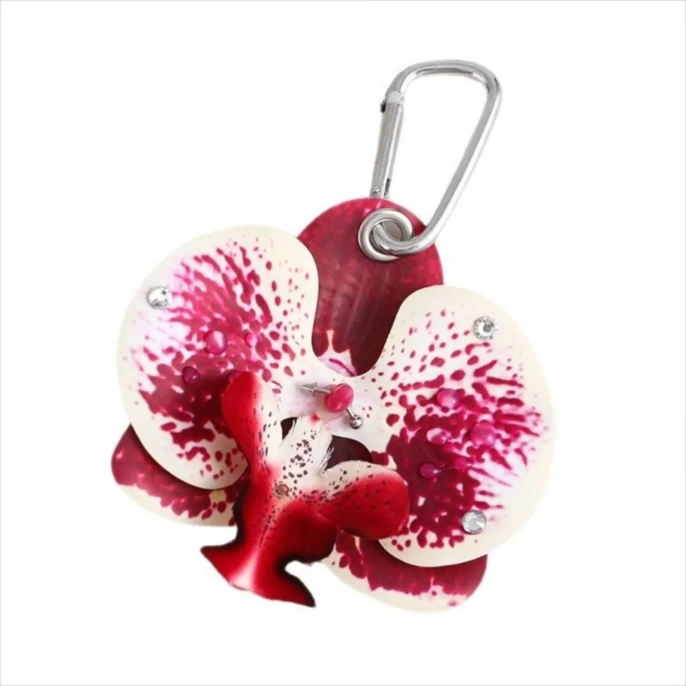 Gantungan Kunci Anggrek Phalaenopsis Warna-warni Romantis Buatan Tangan Simulasi Bunga Liontin Ransel Gantungan Kunci Bunga Lily Anggrek