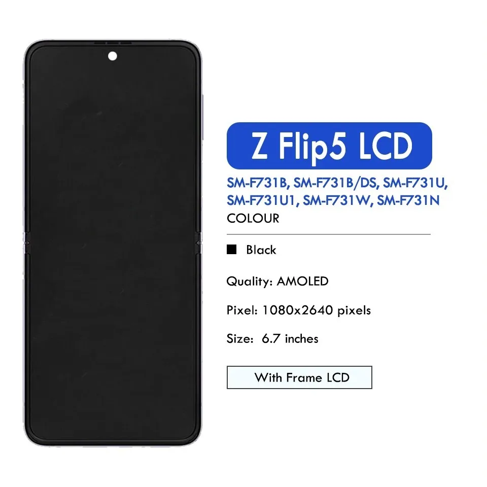 Dynamic AMOLED For Samsung Galaxy Z Flip 5 Inner Screen 6.7