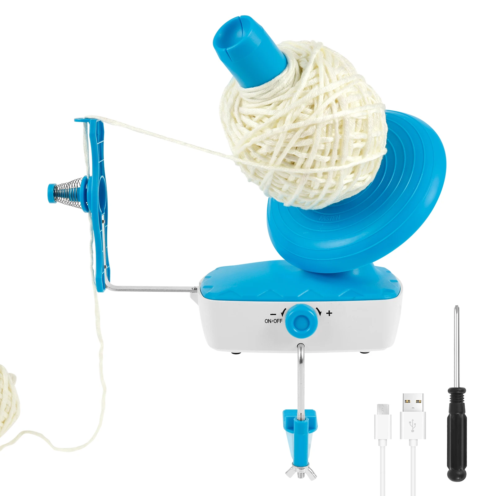 

Электрическое устройство для намотки пряжи, 10 унций, большая емкость, стабильное натяжение, устройство для намотки шариков пряжи, бесступенчатая скорость, спиннер для вязания крючком