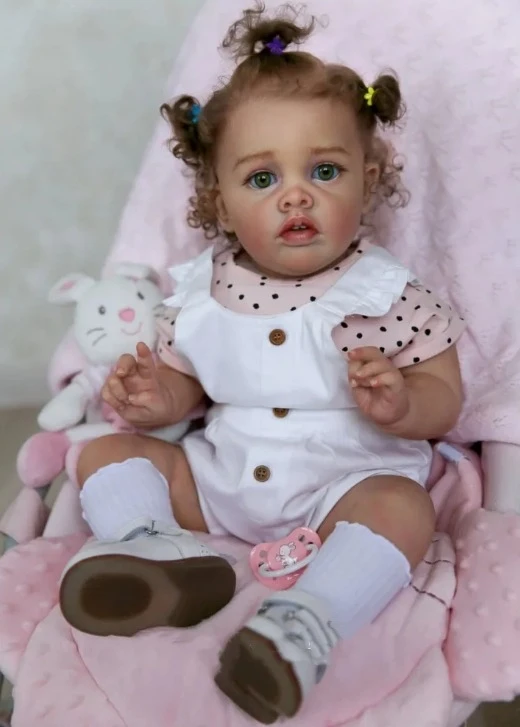 NPK 22'' Hand-Rooted Hair High Quality 3D Skin Visible Veins Reborn DIY Parts Benjamin with Cloth Body and Eyes