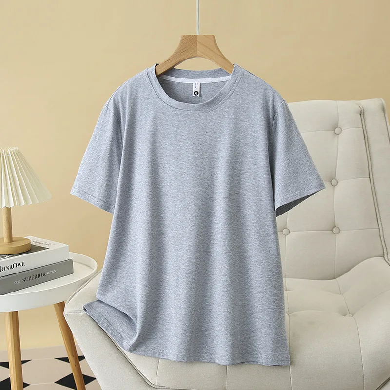 

Летние топы больших размеров, новинка, 100 кг, простые базовые однотонные футболки с короткими рукавами, женская футболка 6224