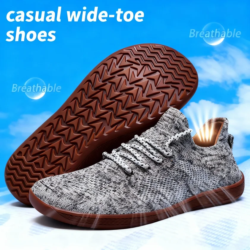 Wide Last Casual Shoes Soft Sole Breathable Daily Commute Outdoor Walking Men Casual Comfort Women Fashion Versatile Casual Shoe