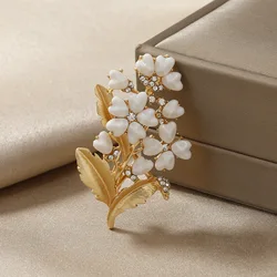 Exquisite Rhinestone Flower Pearl Brooch For Women Clothes Accessories Sparkling Jewelry Birthday Gift Designer Brooches