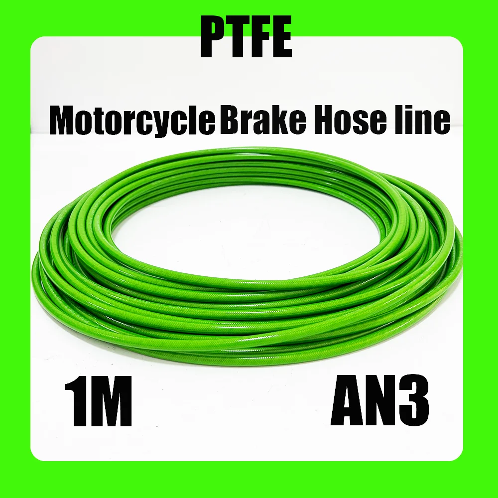 

1M PTFE AN3 Motorcycle Braided Stainless Steel Brake Line Hose Fluid Hydraulic Hose Brake Line Gas Oil Fuel Tube Pipe Internal