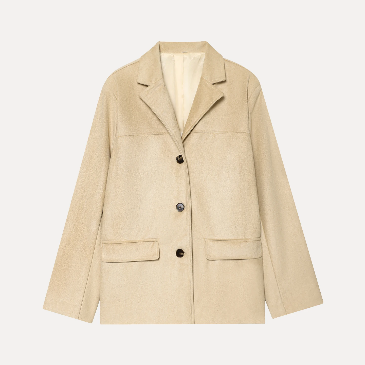 

Loose Fit Casual Long Sve Single Button Lapel Coat New Autumn 2025 Women's Faion Outerwear Daily Wear Z Brand