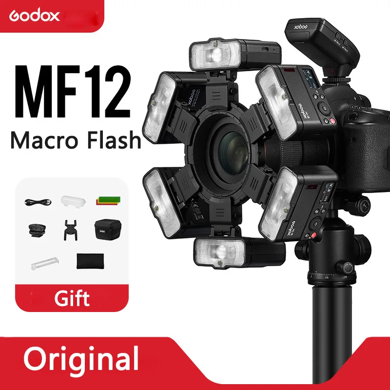 Godox MF12 MF12-K2 ماكرو فلاش ضوء اللون TTL 2.4 جيجا هرتز التحكم اللاسلكي Speedlight Godox X نظام + مرشح اللون لقطات ماكرو