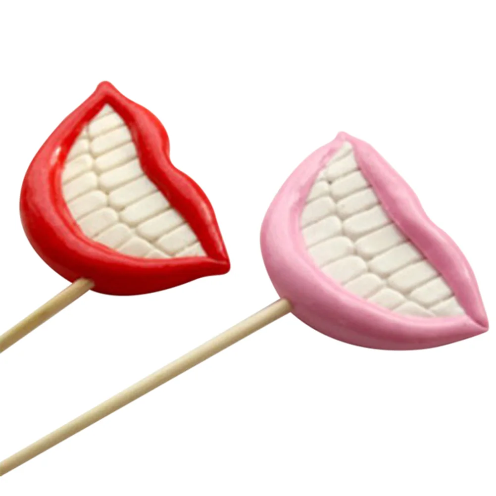 4 Pcs Lips Photo Props Booth Wedding for Weddings Mouth Party Selfie Polymer Clay Birthdays