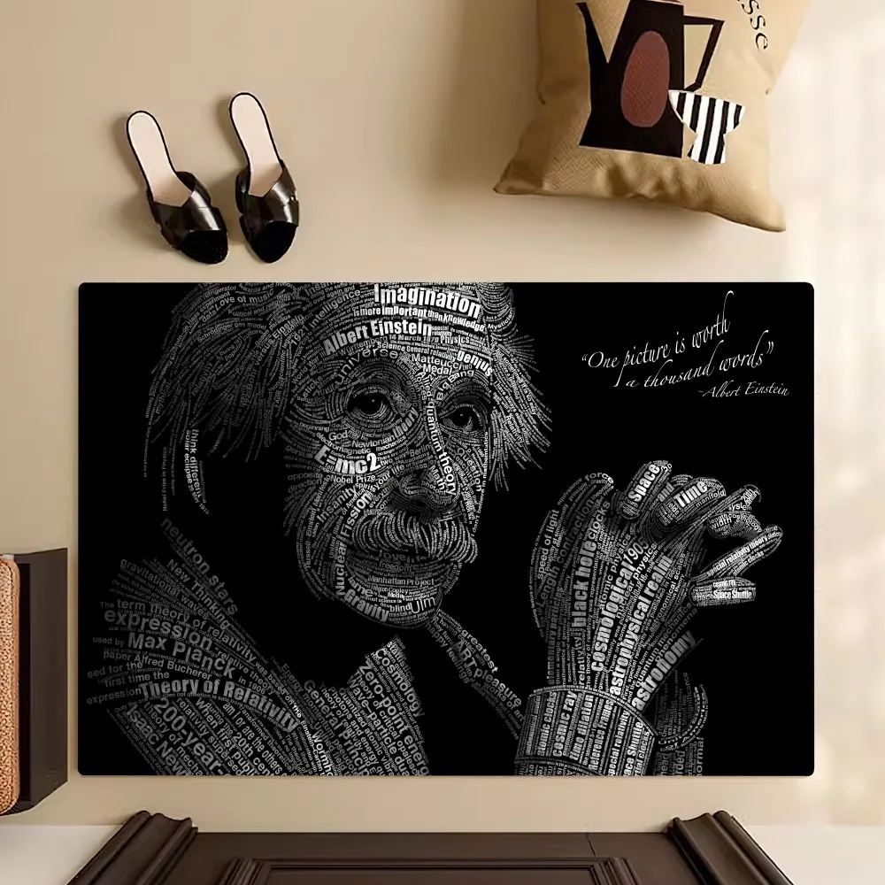 Art Albert E-Einstein Math Floor Mat Bedroom Kitchen Door Bath House Super Absorbent Foot Non-slip