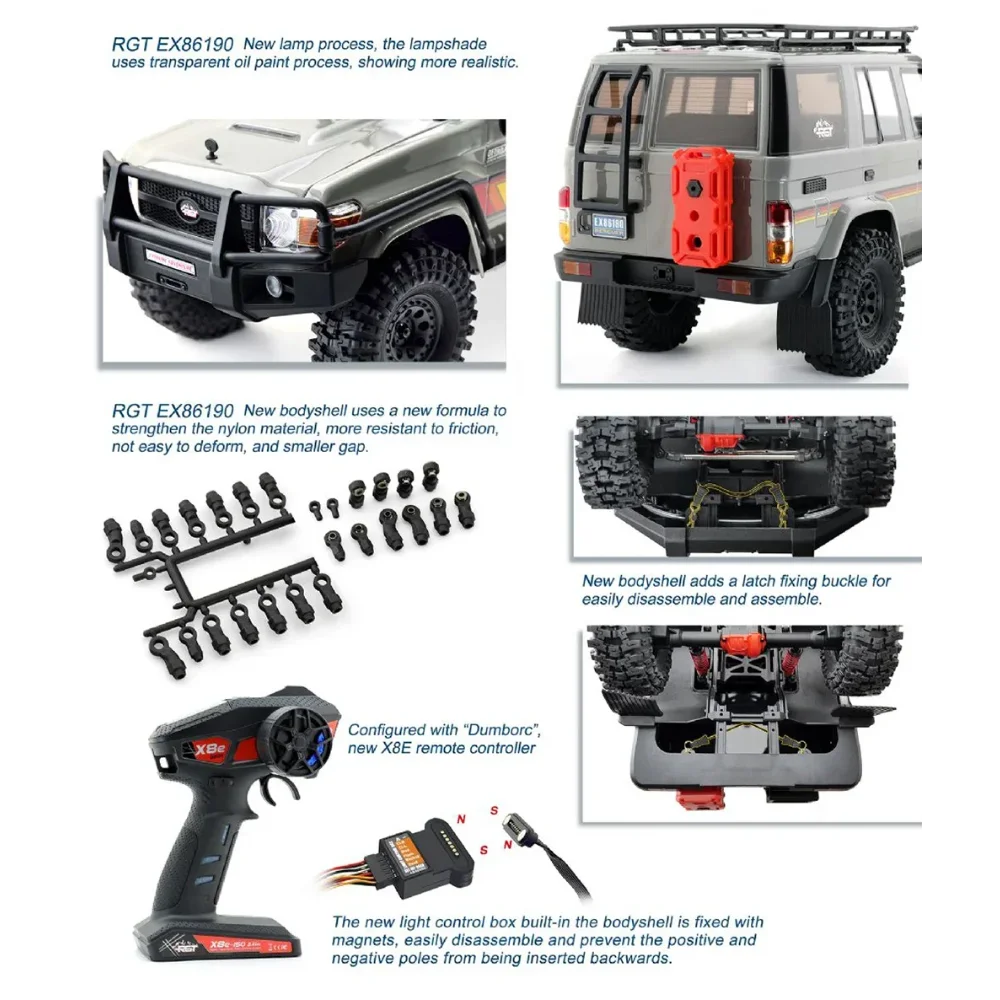 

RC Car RGT 1/10 EX86190 LC76 RTR 4WD Simulation Climbing Car RC Off-road Vehicle Wltoys