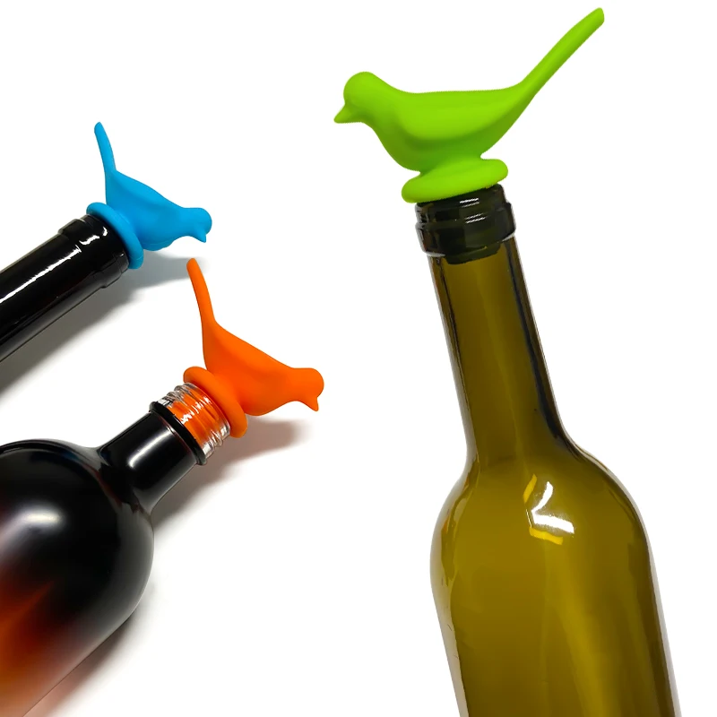 1pcs Creative Bird Design Silicone Wine Stopper Bottle Caps 