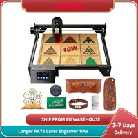 Longer RAY5 Laser Engraver 10W Output Power, 3.5 ”Color Touch Screen App Offline Control, DIY Engraver Tool for Metal/Glass/Wood