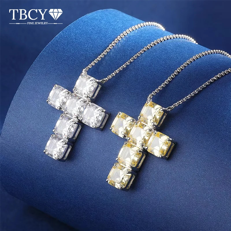 tbcyd-12ct-d-color-asscher-cut-moissanite-cross-pendants-for-women-gra-certified-s925-silver-lab-dimond-necklace-wedding-jewelry