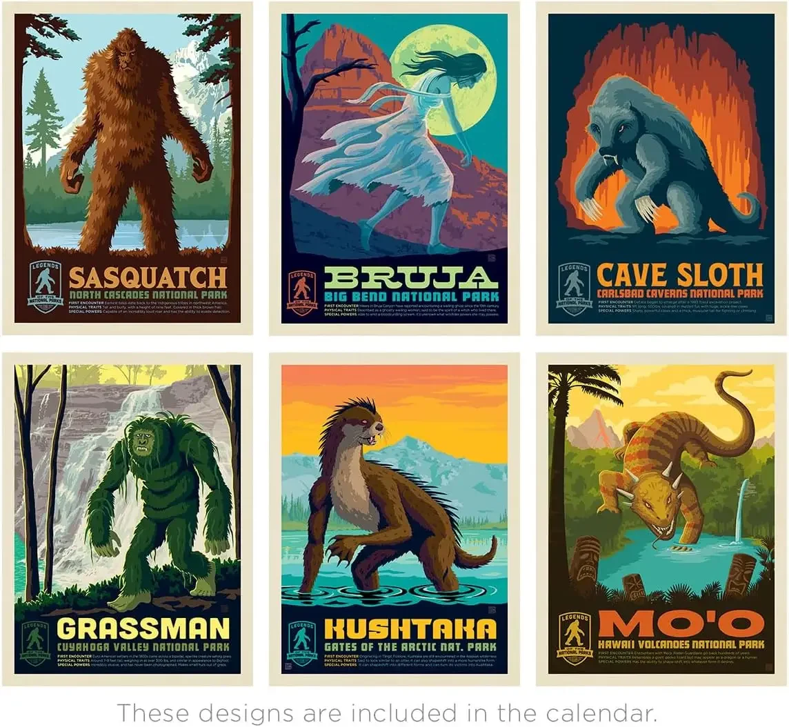 تقويم الوحش 2025، تقويم الديكور للعام الجديد، تقويم الحديقة الأسطوري، تقويم Monster Park هدية عيد الميلاد