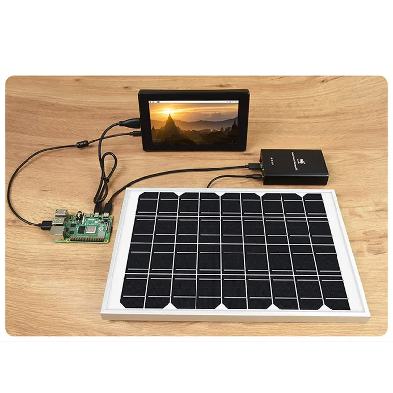 Polysilicon Solar Panel 10Wp Power Plate IP67 Waterproof Solar Panel Conversion over 20% for Raspberry Pi Jetson Nano Arduino